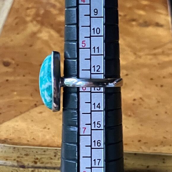 Russian Amazonite Sterling Silver Ring Size 5.75 - Picture 9 of 10